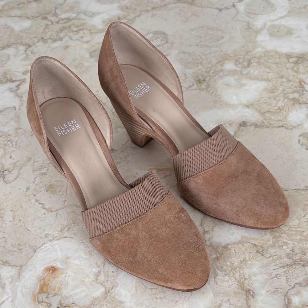 Eileen Fisher Hilly Suede d'Orsay Pumps Heels